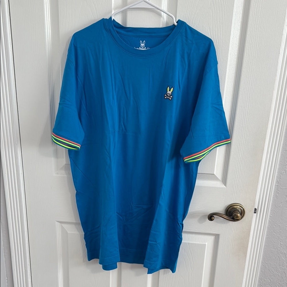 Psycho Bunny Blue Short Sleeve Tees Vibrant Casual Wear